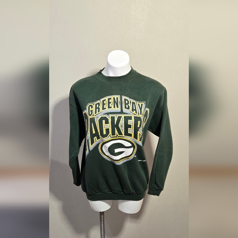 Vintage Green Bay Packers Crew Neck Sweater 1996 Logo 7 Heavyweight Size Medium